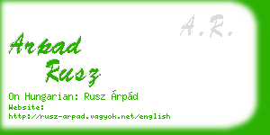 arpad rusz business card