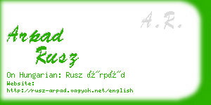 arpad rusz business card